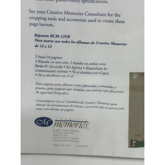 NEW Creative Memories 12x12 Scrapbook Ruled Pages Natural | 5 Sheets / 10 Pages - Picture 3 of 6